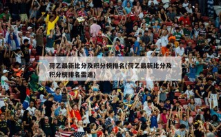 荷乙最新比分及积分榜排名(荷乙最新比分及积分榜排名雷速)