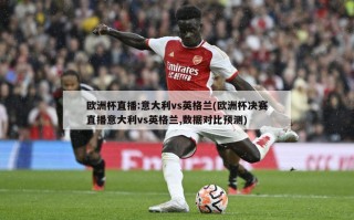 欧洲杯直播:意大利vs英格兰(欧洲杯决赛直播意大利vs英格兰,数据对比预测)
