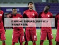 欧洲杯2021赛程时间表(欧洲杯2021赛程时间表首发)